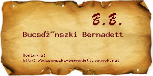 Bucsánszki Bernadett névjegykártya