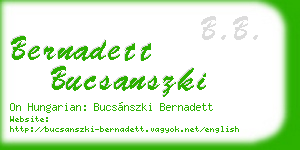 bernadett bucsanszki business card